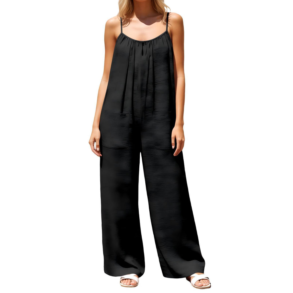 Eleganter ärmelloser Jumpsuit mit weitem Bein