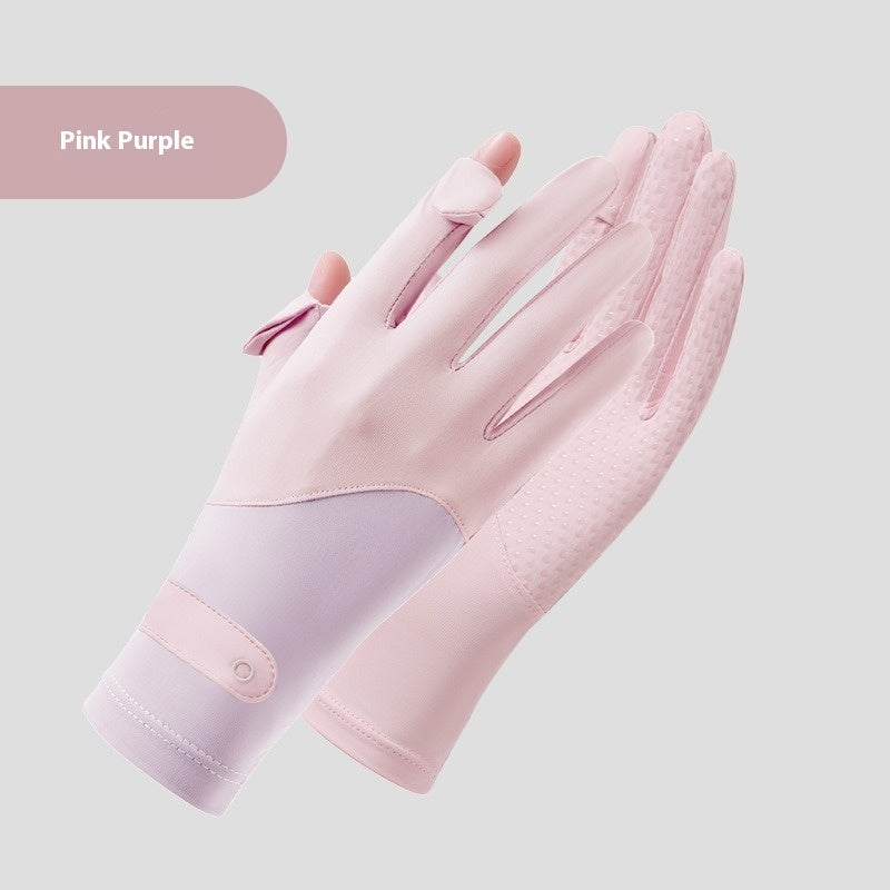 Eisseide-Sonnenschutzhandschuhe Touchscreen UV-Schutz