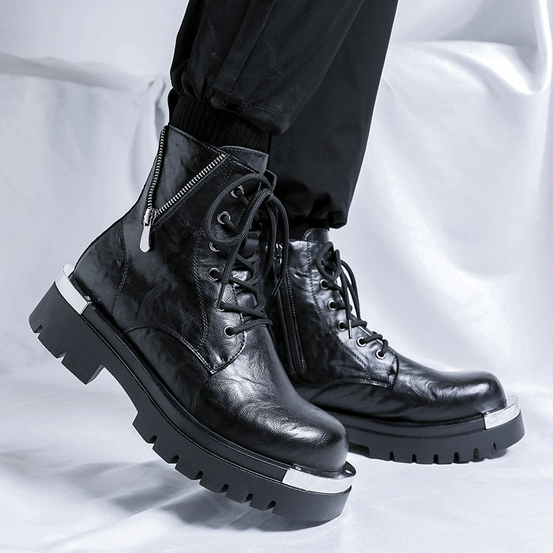 Vintage-Stiefel mit Seitenreißverschluss