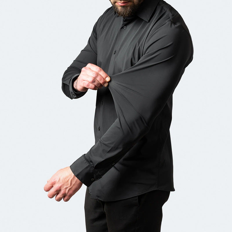 Elastisches Langarmhemd für Herren – Bild 13 | LuxeStyle