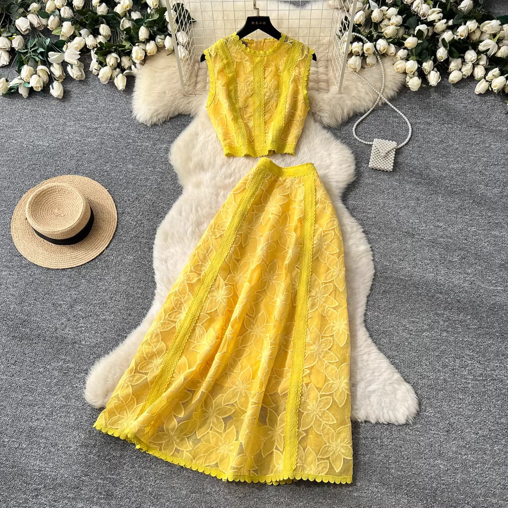 Elegantes zweiteiliges Spitzenkleid im French-Stil – Bild 4 | LuxeStyle