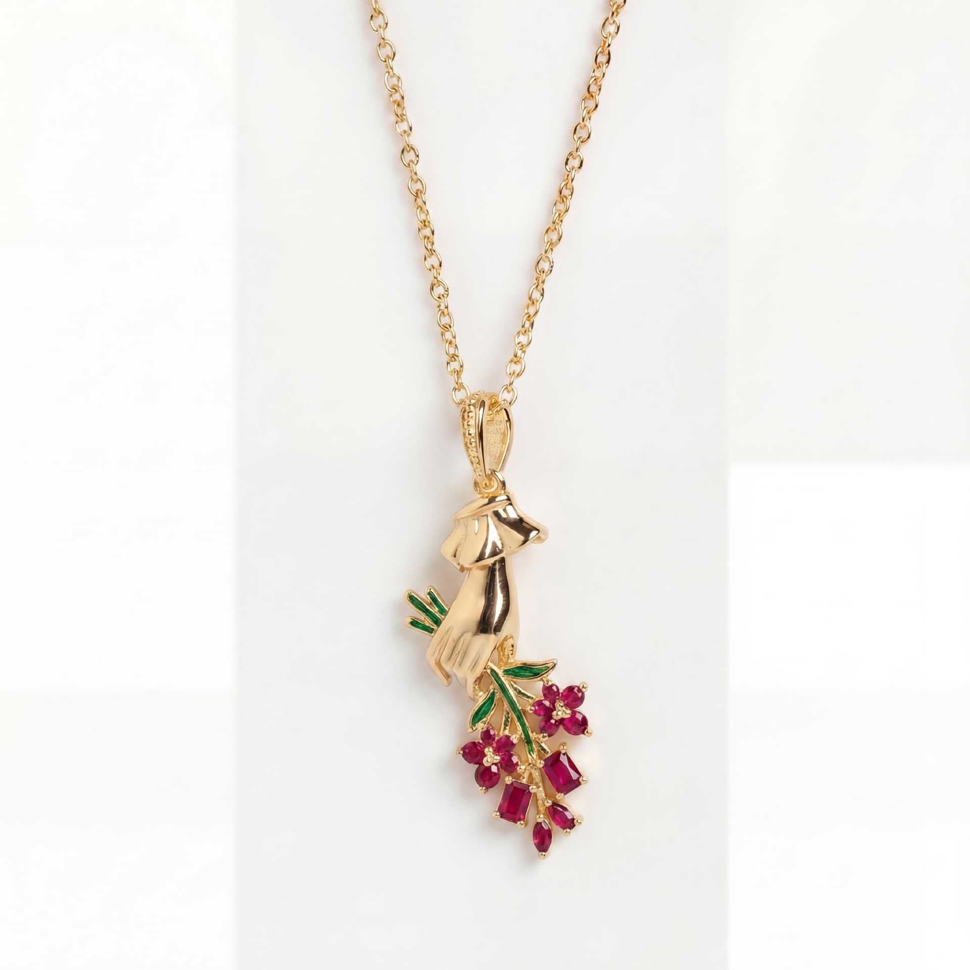 Blumen-Halskette im Retro-Stil