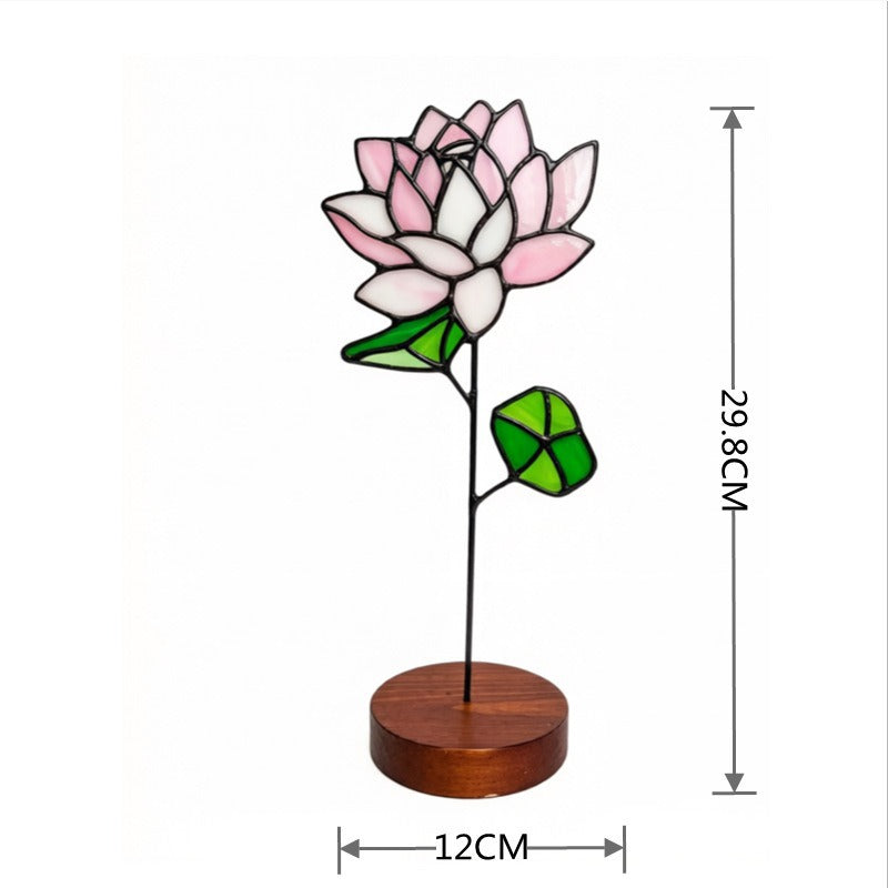 Blumendekoration aus Buntglas