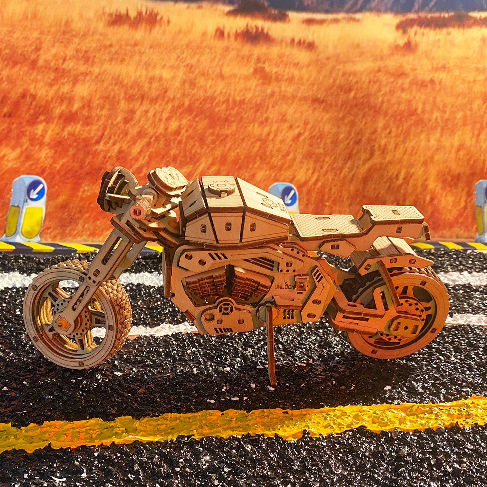 3D Holzpuzzle Motorrad Modellbausatz