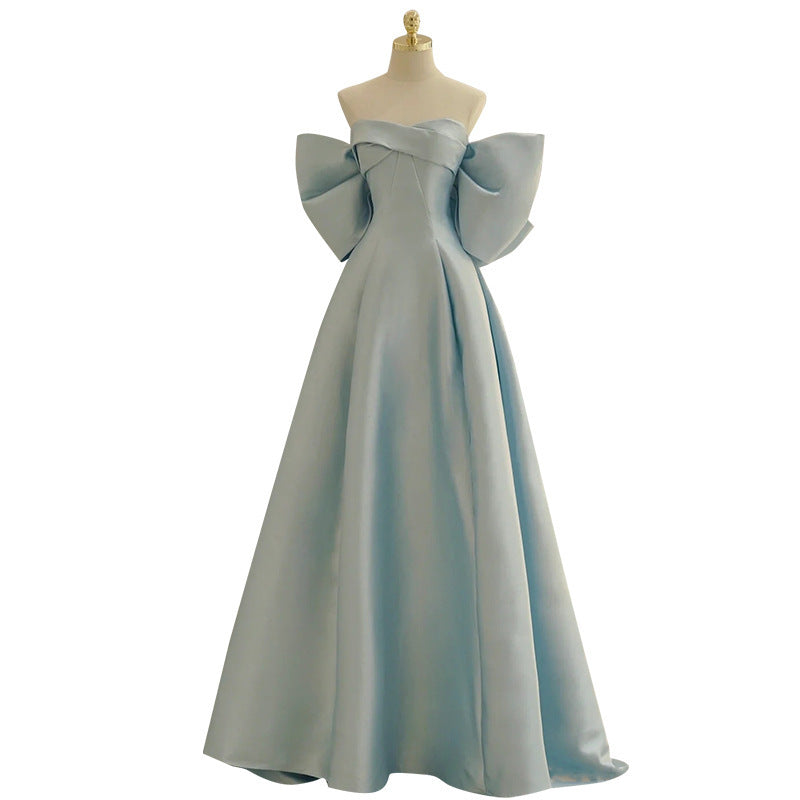 Skyblau-Kleid, bodenlang, ohne Träger – Bild 6 | LuxeStyle