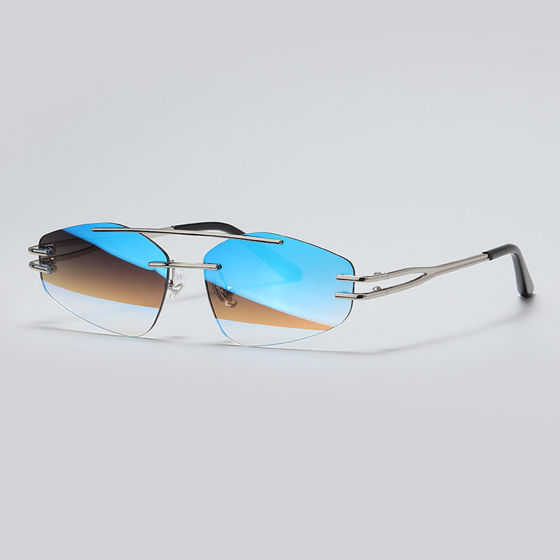 YSM8003 Rahmenlose Sonnenbrille mit polygonalem Schliff