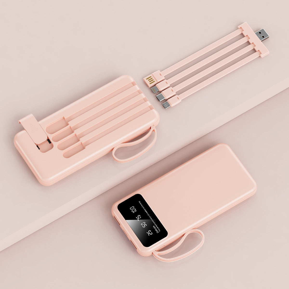 Powerbank mit integrierten Ladekabeln