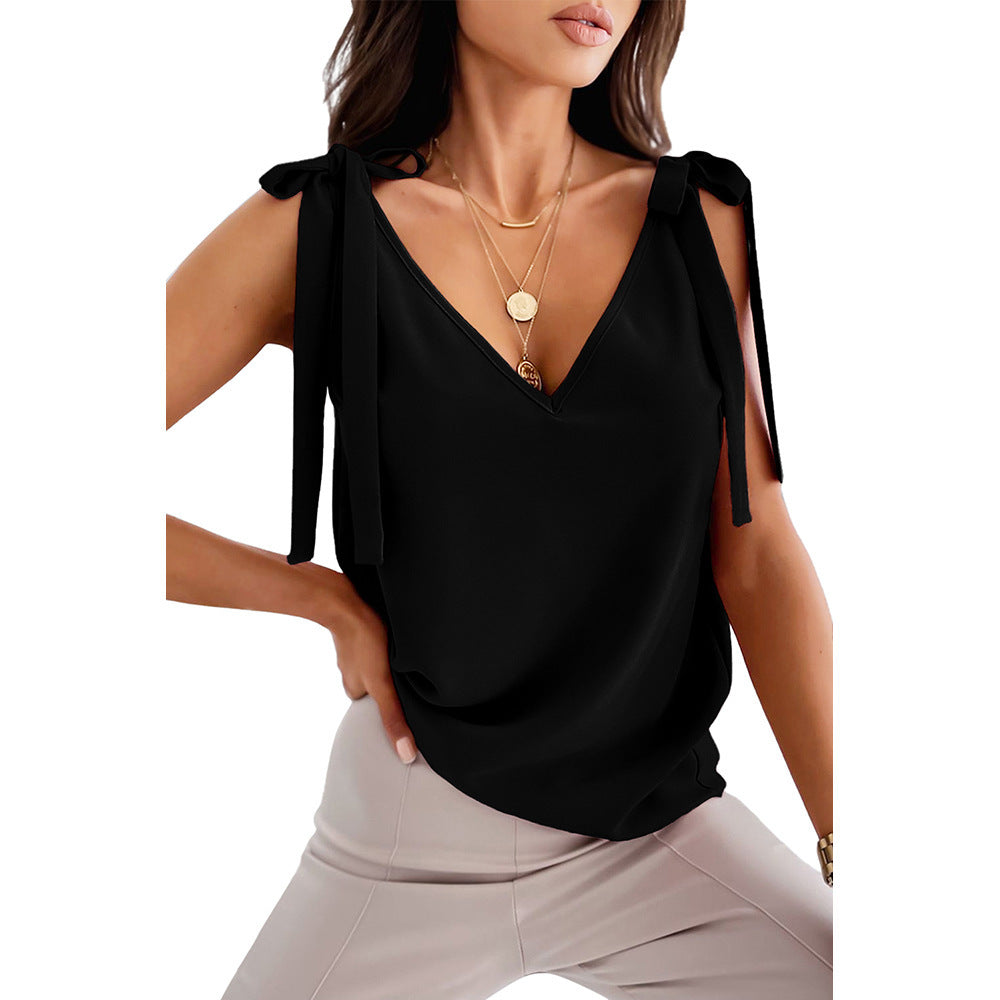 Bowknot Camisole V-Neck Top