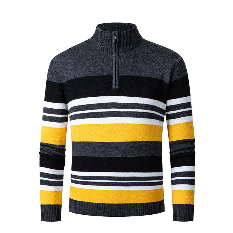 Gestreifter Half-Turtleneck Pullover für Herren – Bild 3 | LuxeStyle
