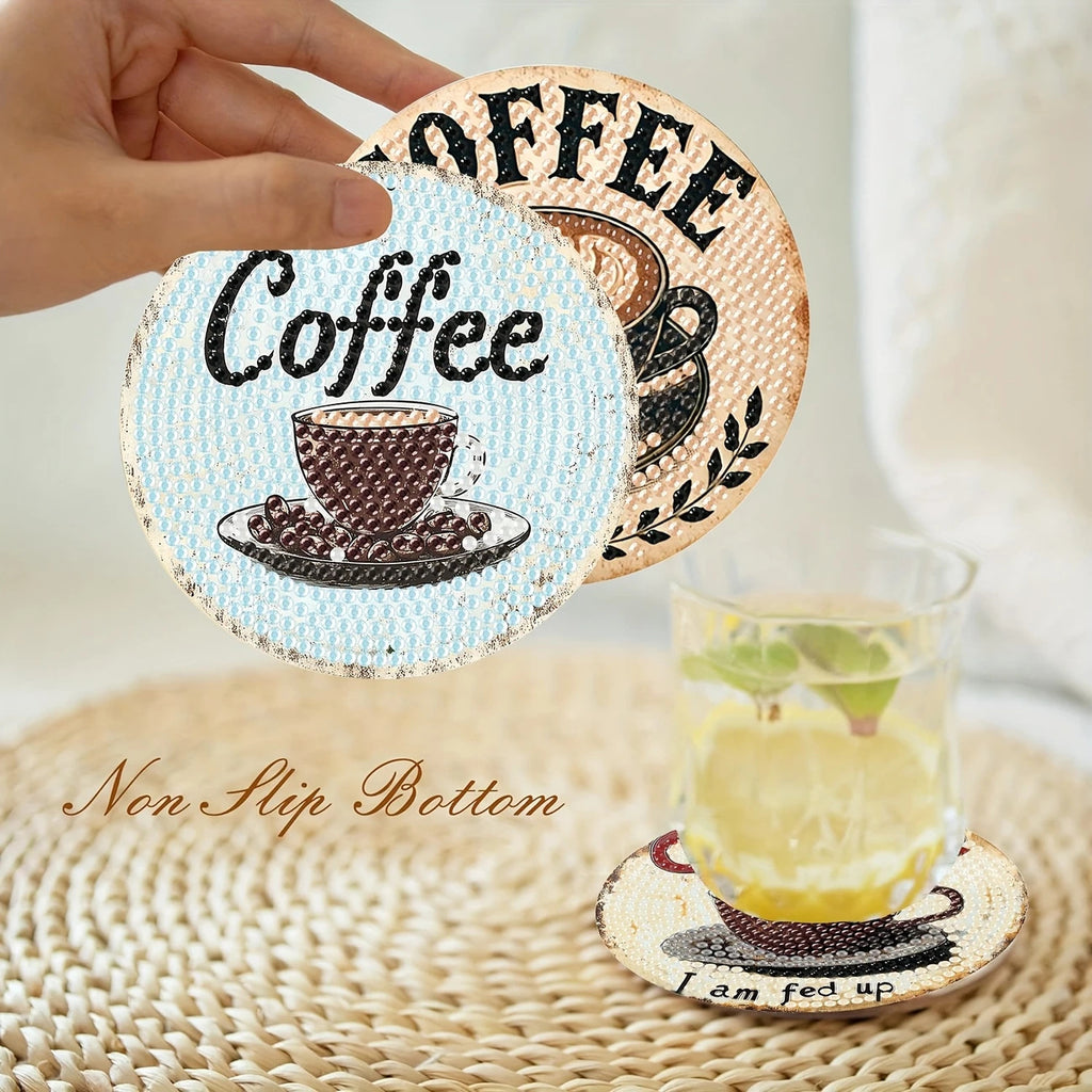 DIY-Kaffeemuster-Diamant-Kunst Untersetzer