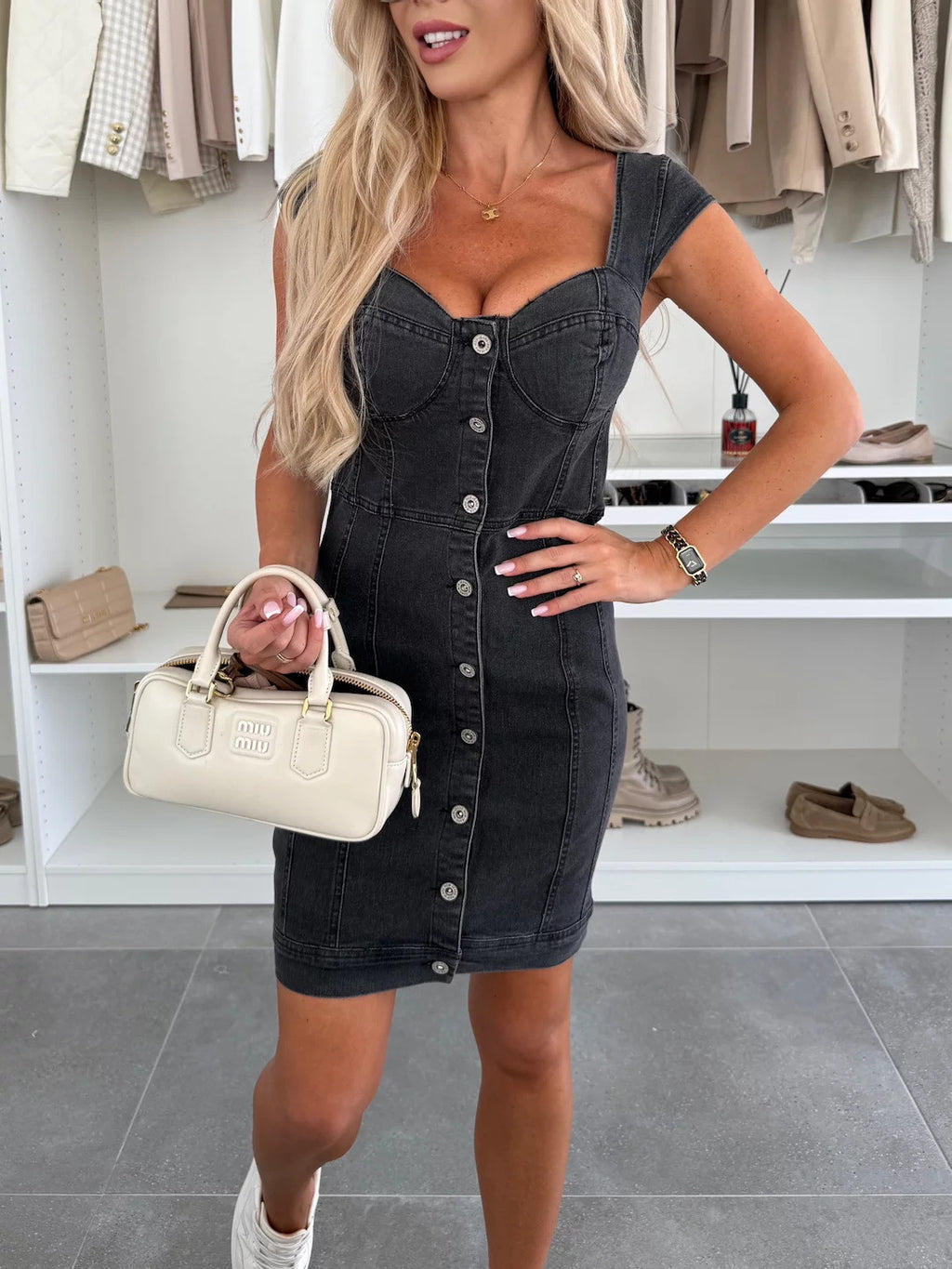Ärmelloses Jeanskleid | LuxeStyle