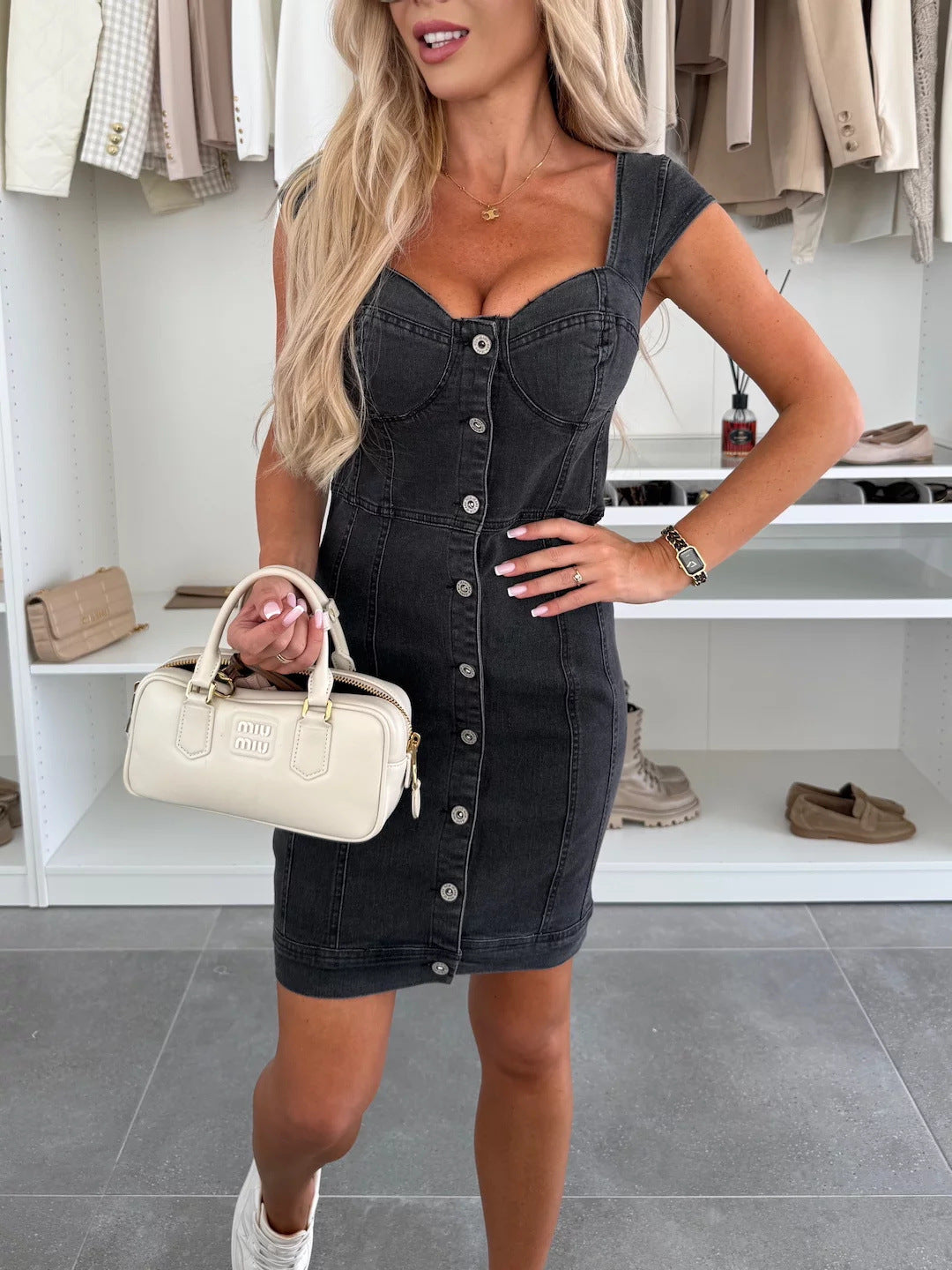 Ärmelloses Jeanskleid | LuxeStyle