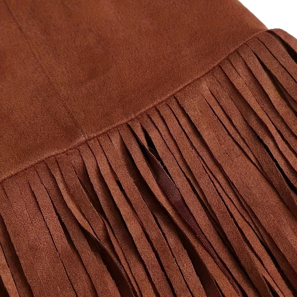 Boho Midi-Rock mit Fransen