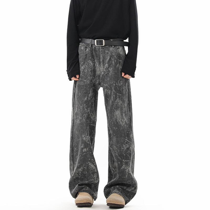 Retro Tie-Dye Camouflage Denim Hose für Herren