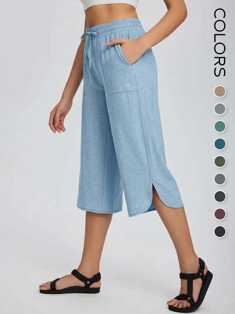 Caprihose mit weitem Bein und Gummizug