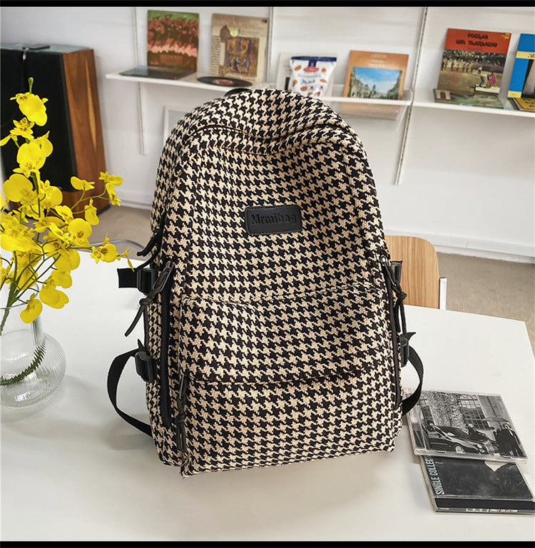 Grosser Strick-Houndstooth-Rucksack mit Anti-Diebstahl – Bild 3 | LuxeStyle