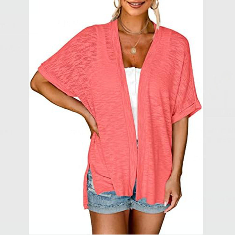 Einfarbige Damen-Tunika-Bluse