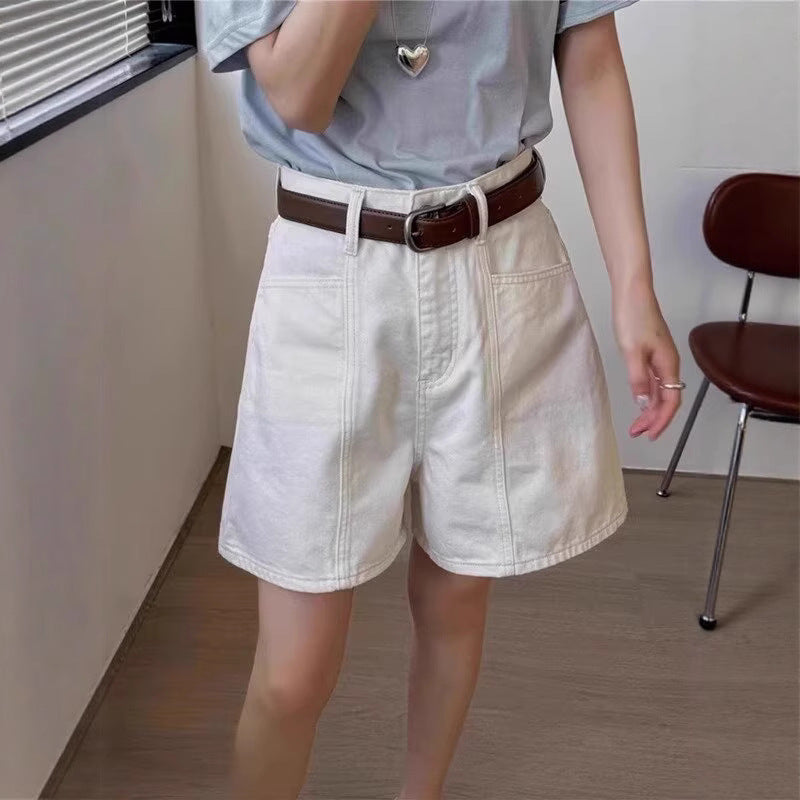 Trendige A-Linie Hot Pants aus Denim