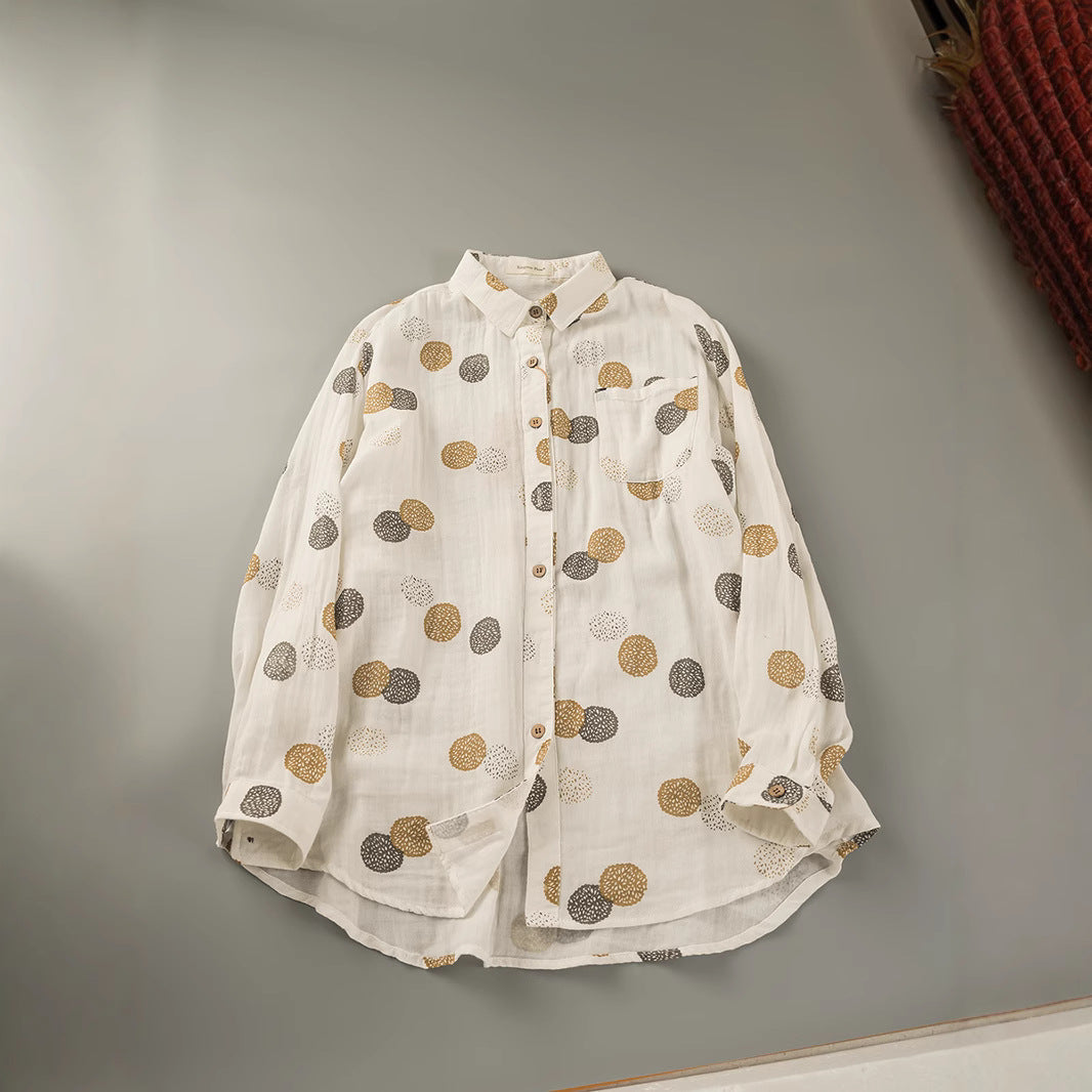 Japanisches Double-Layer Baumwollgaze Langarmshirt | LuxeStyle