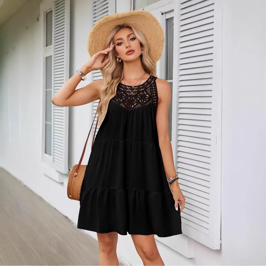 A-Linien Halterneck-Kleid mit Spitze – Bild 3 | LuxeStyle