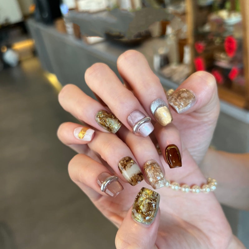 Handbemalte Samt Cat-Eye-Ohrringe – Ansicht 3