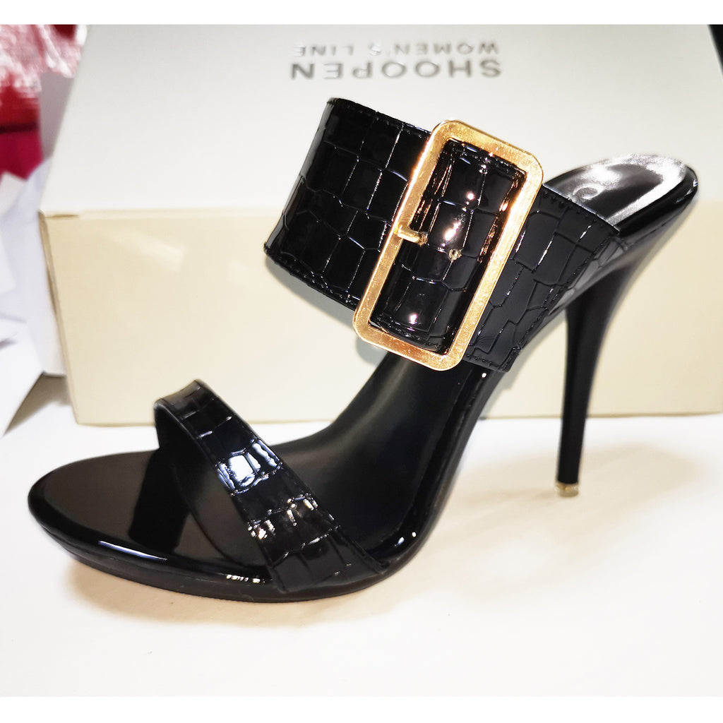 Sandalen mit Schlangenmuster und eckiger Schnalle – Bild 10 | LuxeStyle