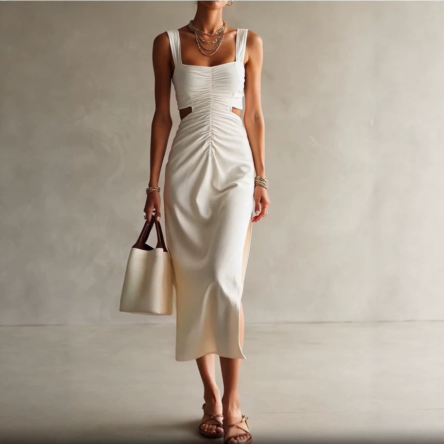 Elegantes ärmelloses Midikleid mit definierter Taille – Bild 7 | LuxeStyle