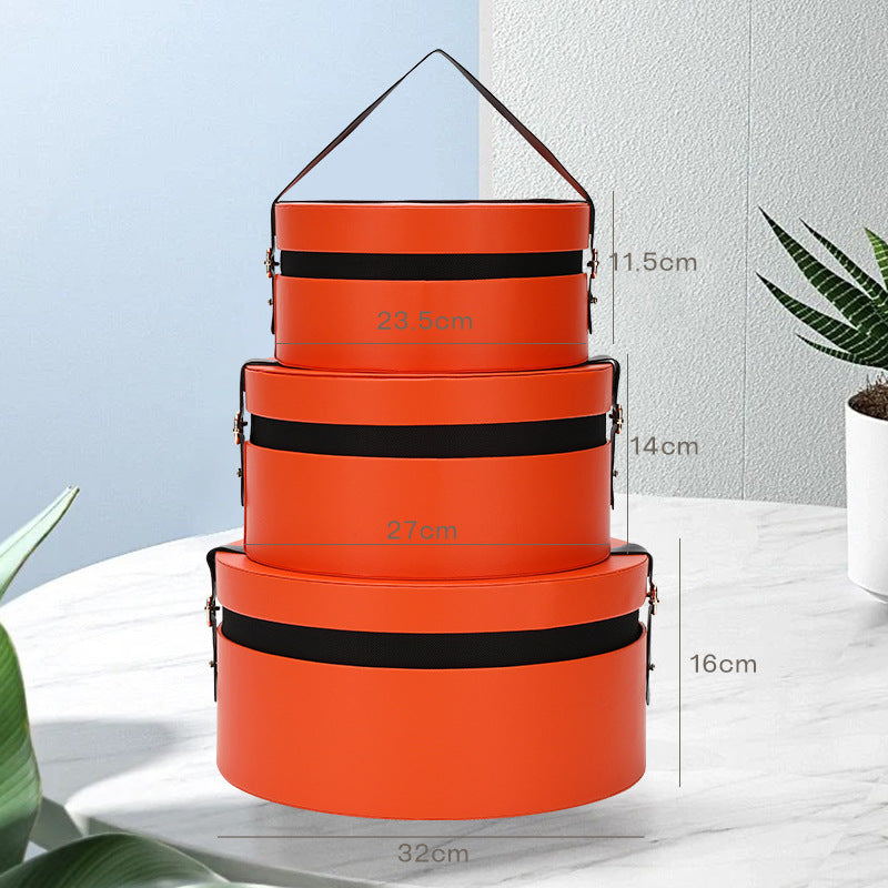 Leder Geschenkbox Rund