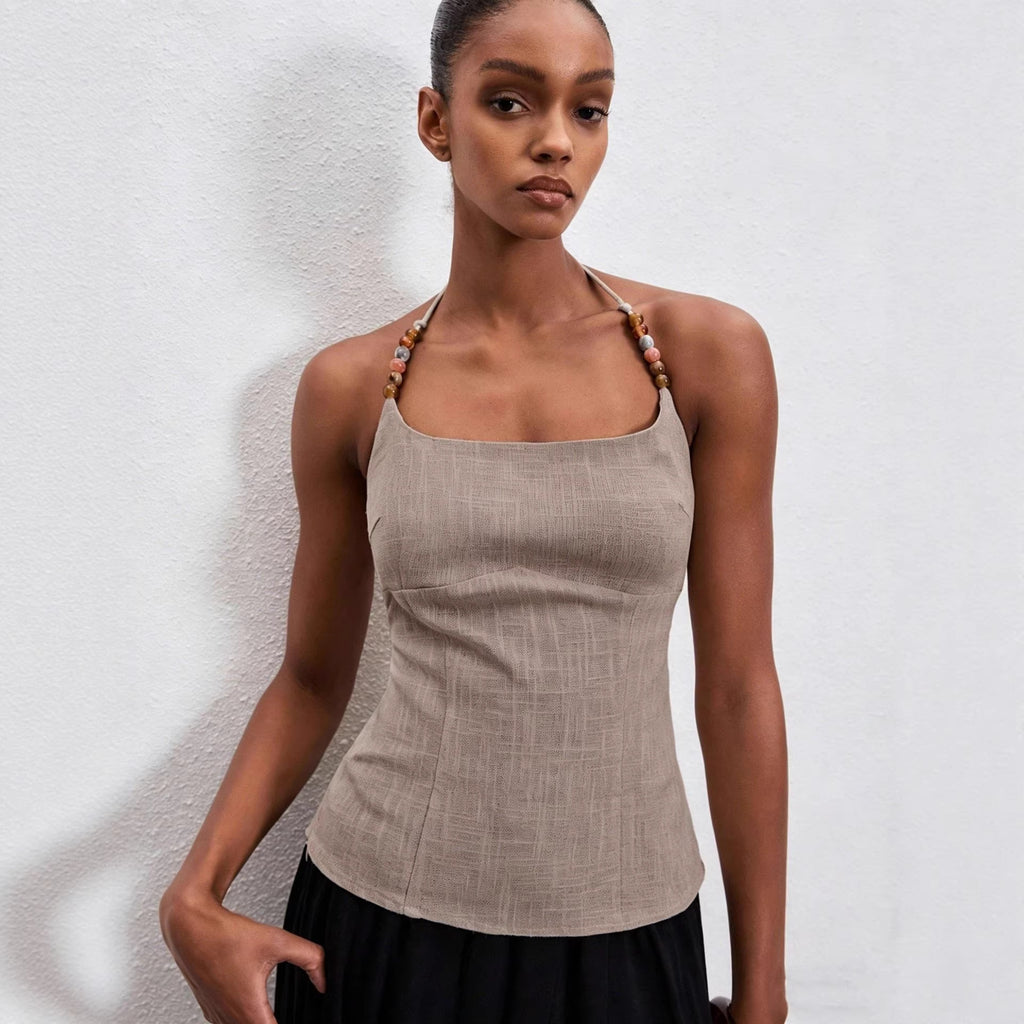Damen Slim-fit Top mit eckigem Ausschnitt – Bild 2 | LuxeStyle