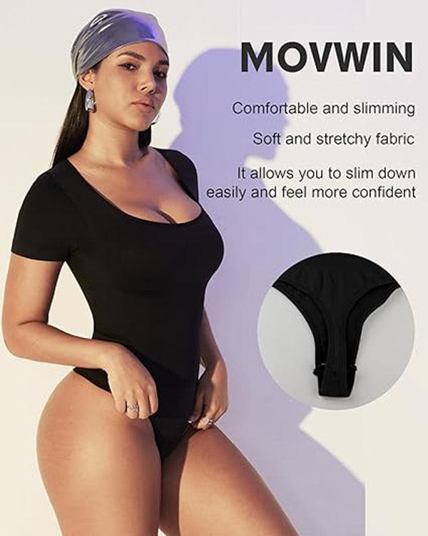 Nahtloser Square Neck Bodysuit mit Bauchkontrolle – Ansicht 6
