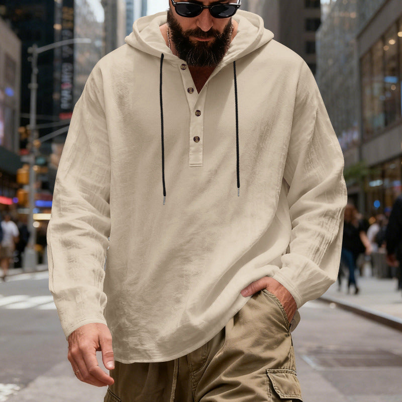 Leinen Hoodie für Herren – Bild 4 | LuxeStyle