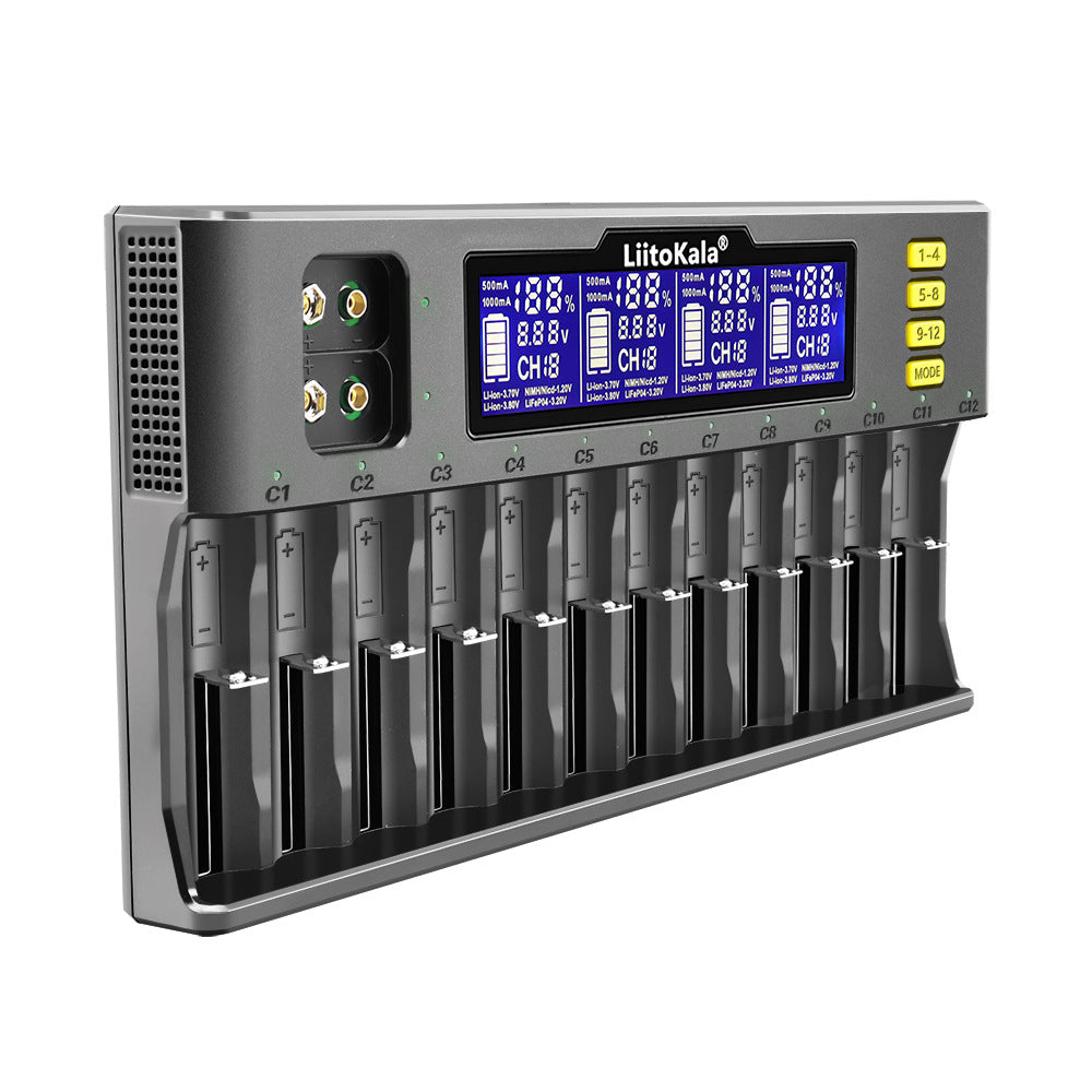Lii-S12 Universal-Ladegerät mit 12 Schächten