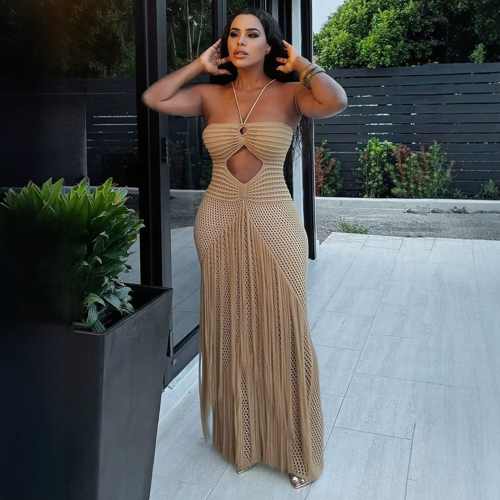 Strandkleid mit Cut-Outs und Quasten – Bild 8 | LuxeStyle