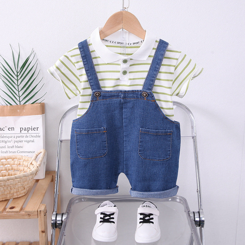 Boys Streifen-Denim Dungaree Set · 2 Stück – Bild 5 | LuxeStyle