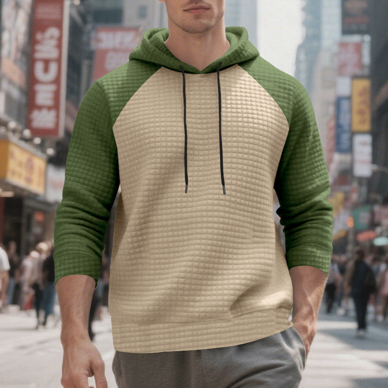 Herren Kapuzenpullover mit Jacquard-Karo