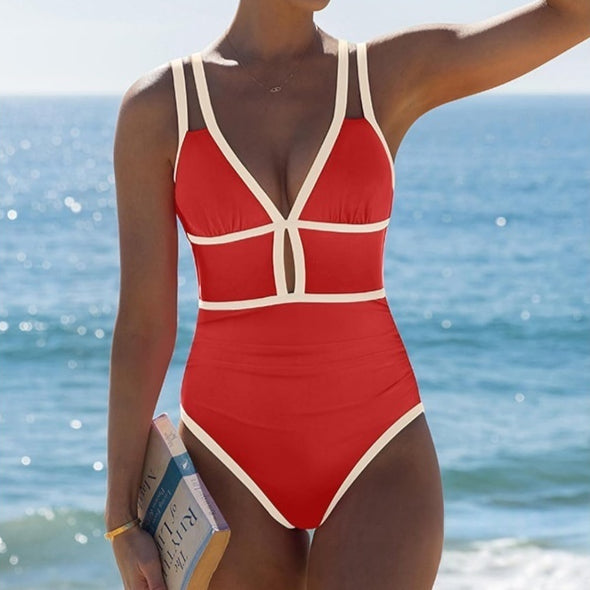 Color Block Badeanzug für Damen