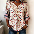 Spitzenbesetzte Bluse mit Blumenmuster