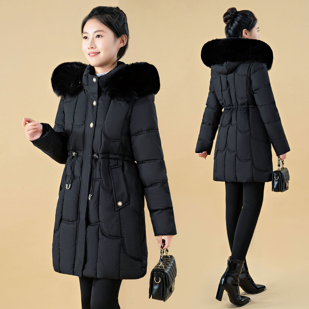 Damen-Daunenjacke mit geometrischem Muster | LuxeStyle