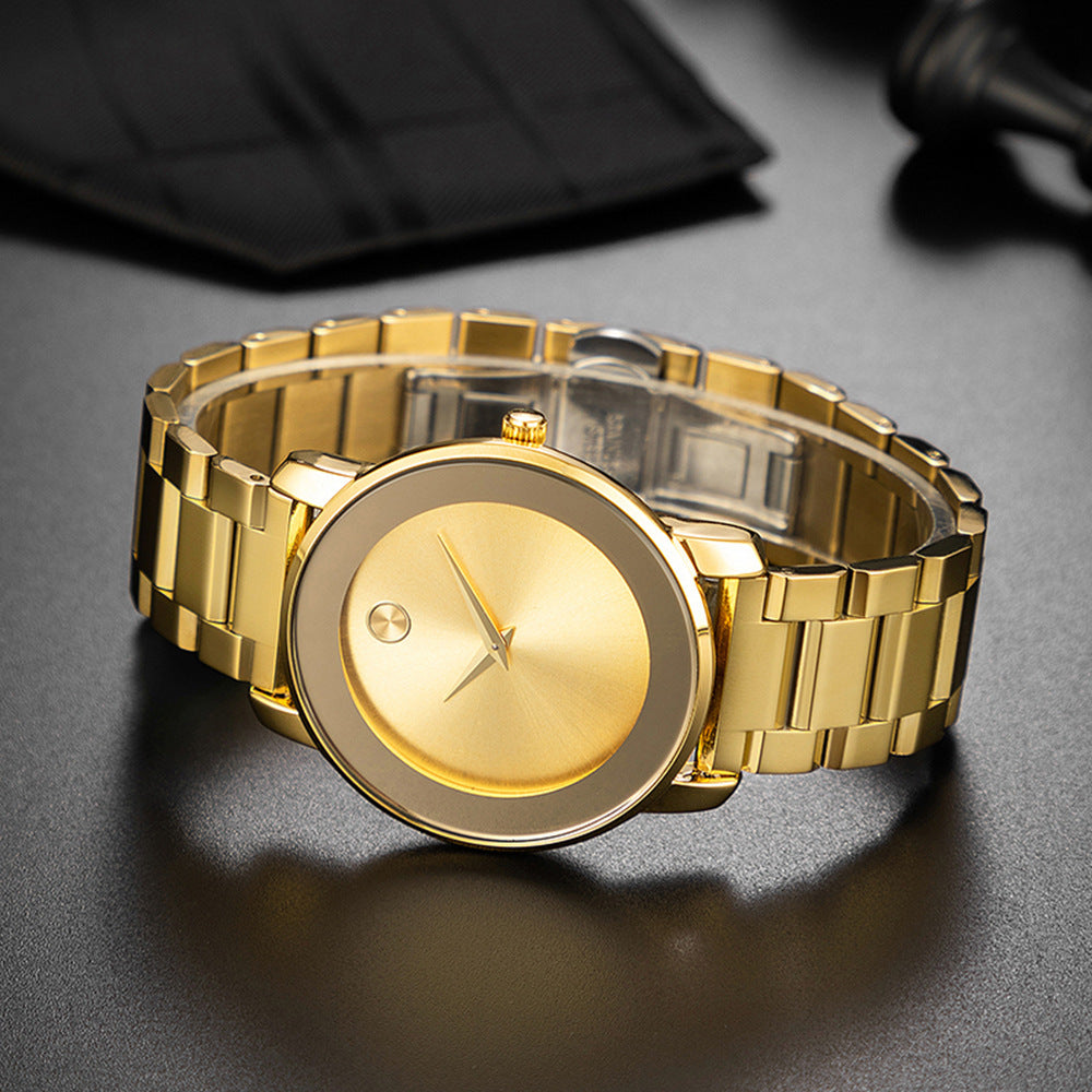 Quarz-Herrenuhr aus Edelstahl, ultraflach