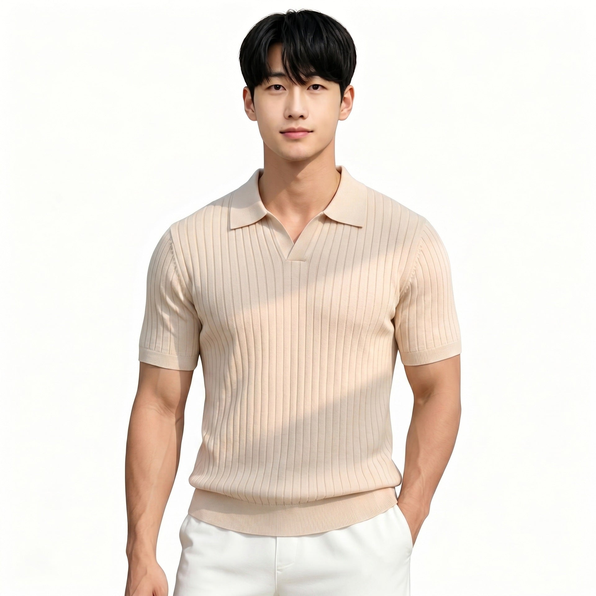 Gestreiftes Halbzipper-Shirt