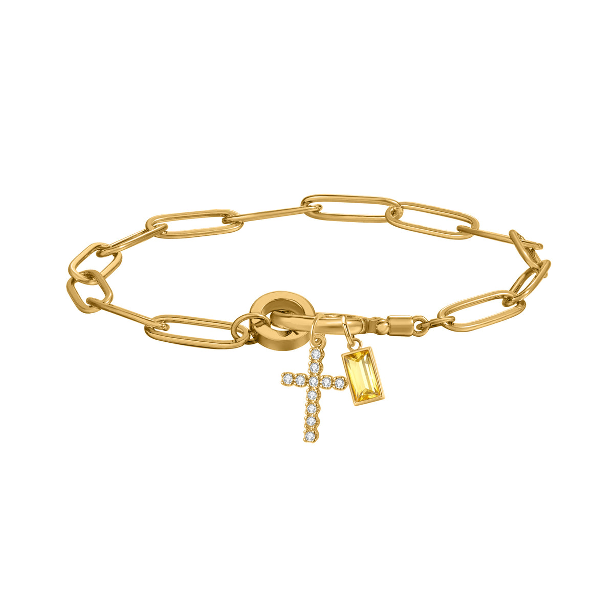 Personalisiertes Geburtsstein Kreuz Armband – Bild 7 | LuxeStyle