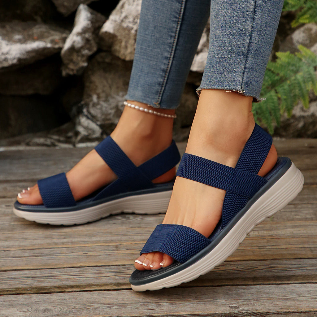 Plateau-Sandalen mit Elastikriemen