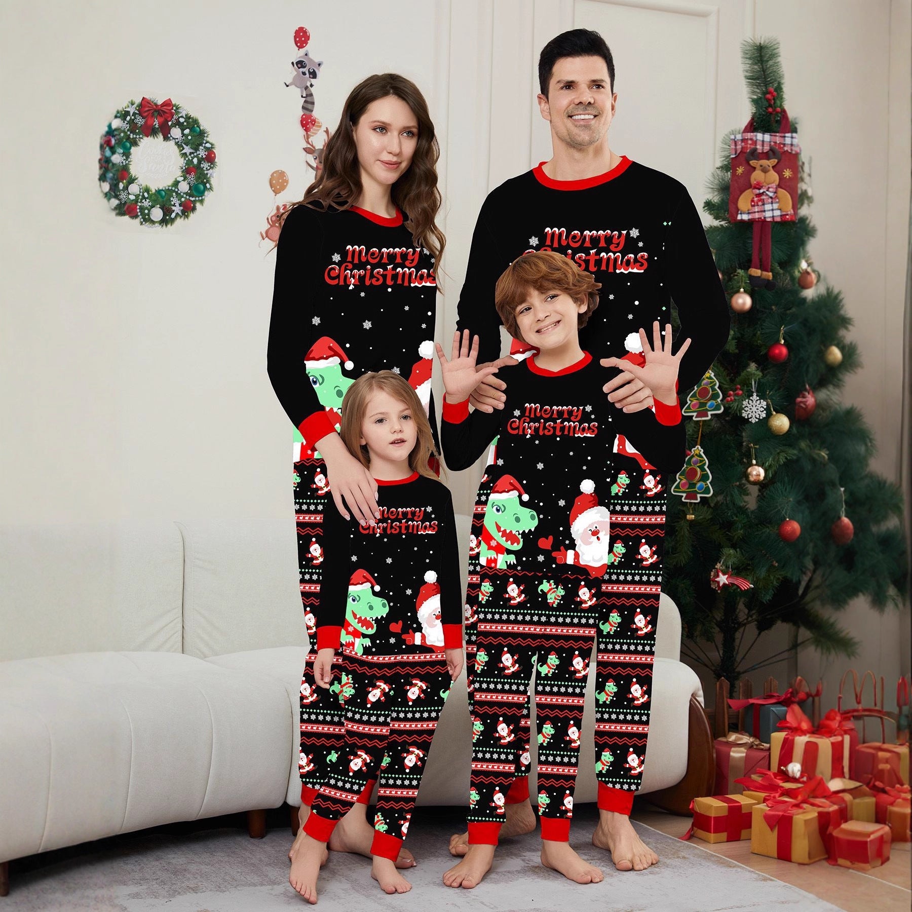 Dinosaurier Pyjama Partnerlook für die ganze Familie