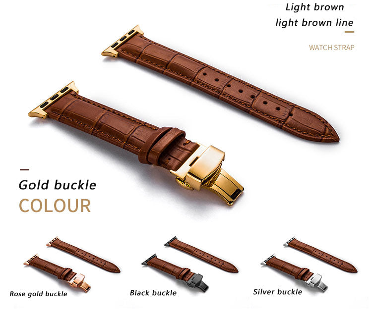 Lederarmband mit Faltschliesse und Doppelknopf