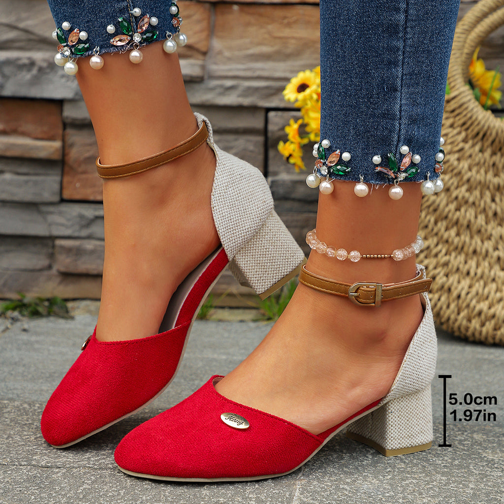 Farbblock-Sandalen aus Leder – Bild 9 | LuxeStyle