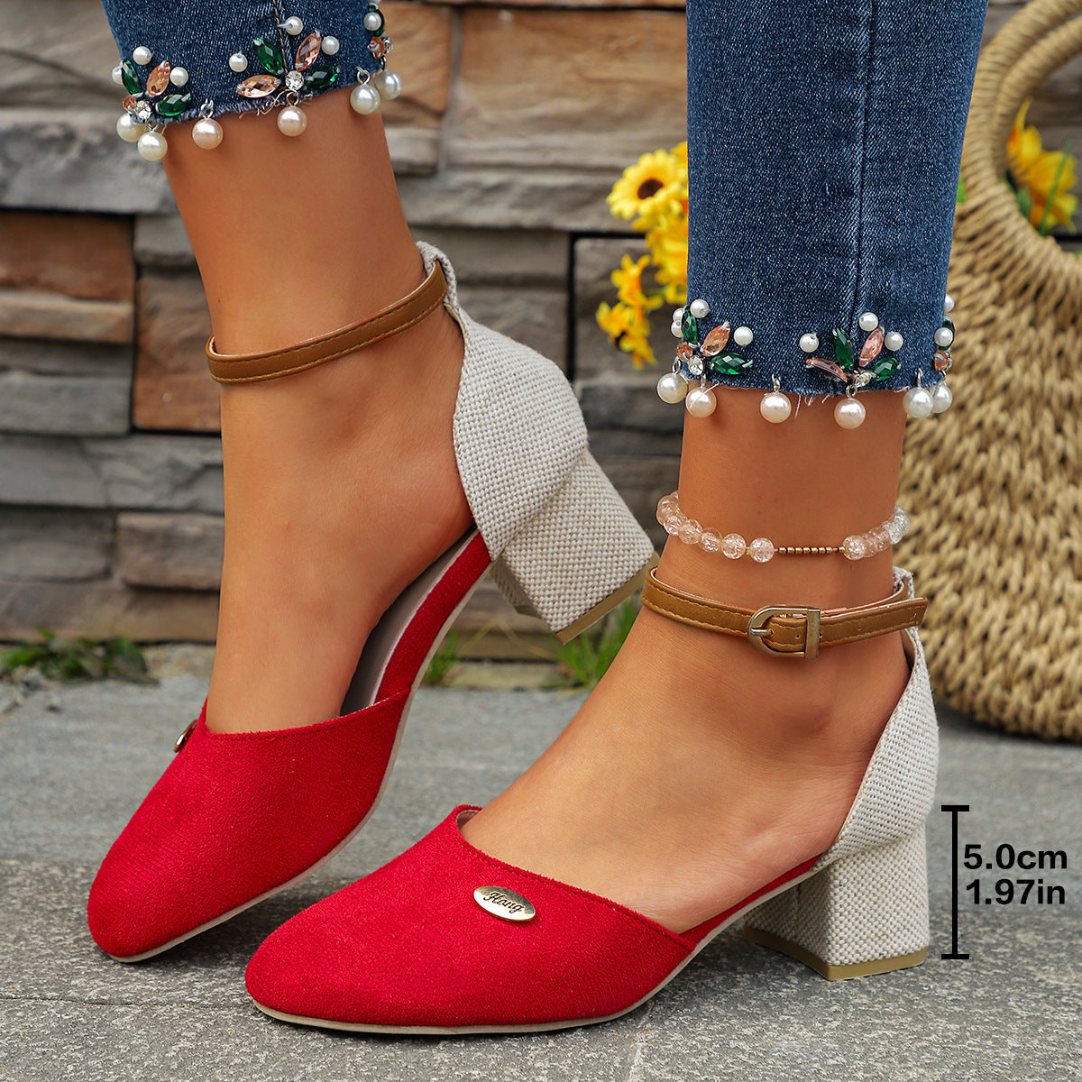 Farbblock-Sandalen aus Leder – Bild 9 | LuxeStyle