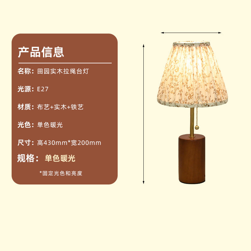 Holzlampe mit Kordelzug – Retro‑Stil – Bild 3 | LuxeStyle