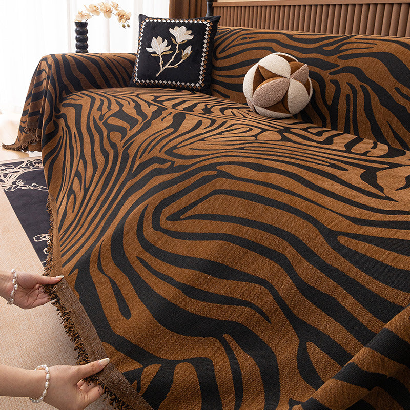 Chenille-Sofabezug mit Leopardenmuster