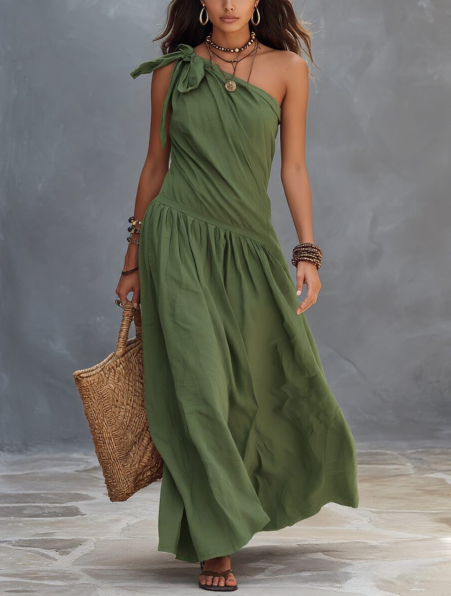 Damen Off-Shoulder A-Linien-Kleid – Bild 9 | LuxeStyle