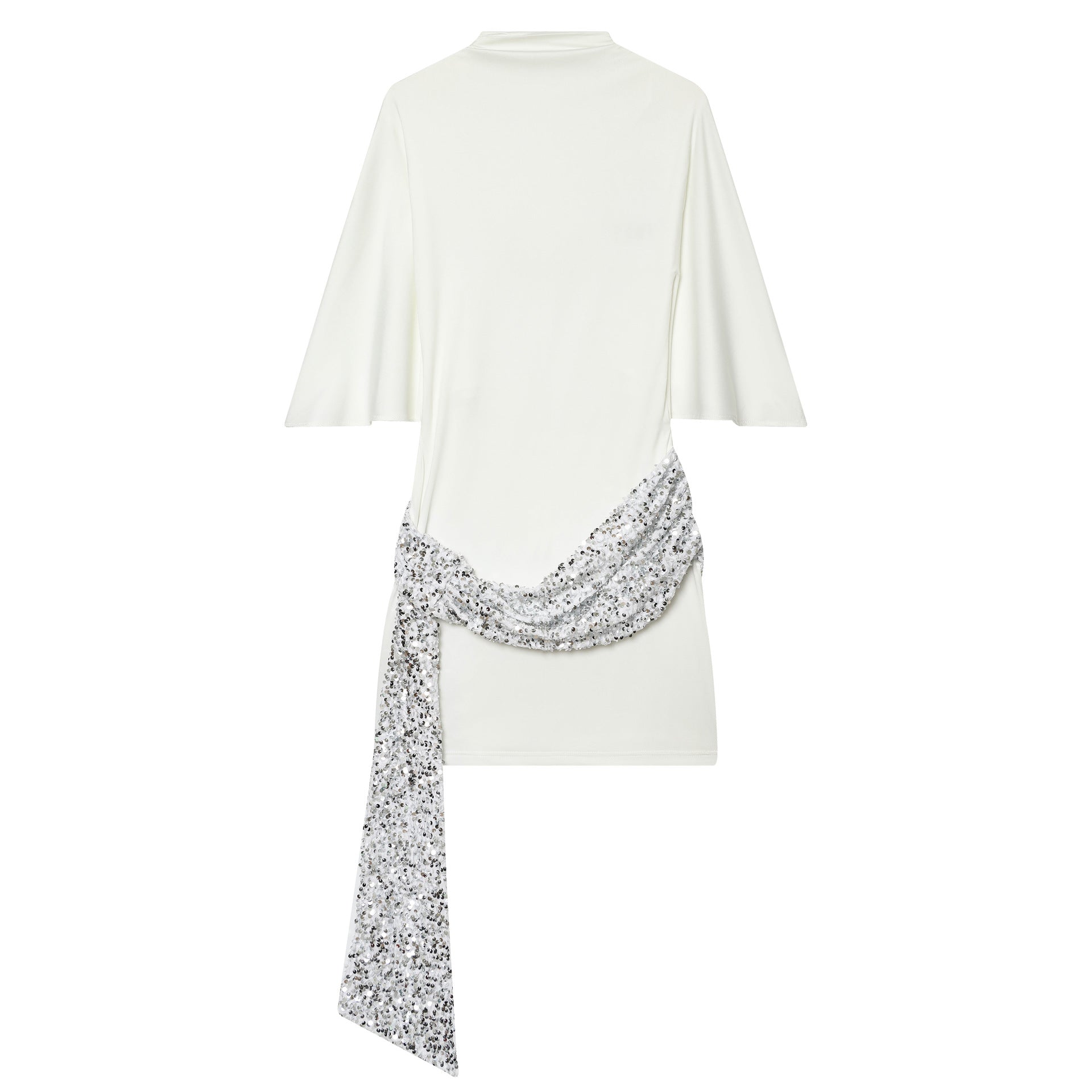 Pailletten- und Perlenkleid im Patchwork-Stil